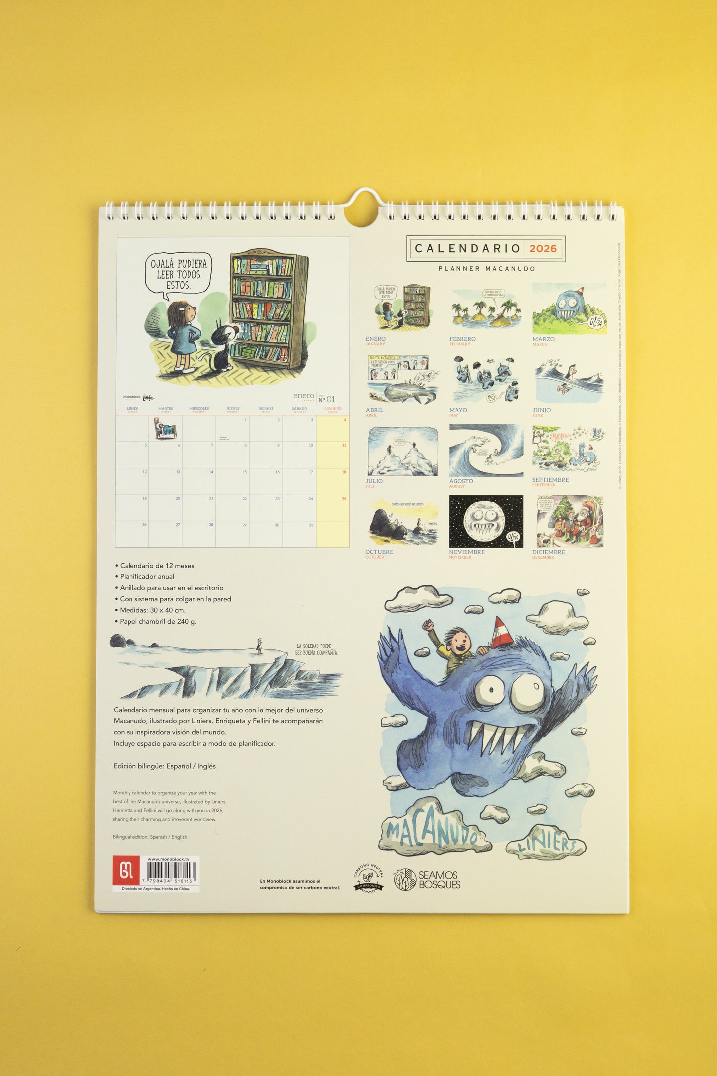 Calendario de Pared Macanudo 2026