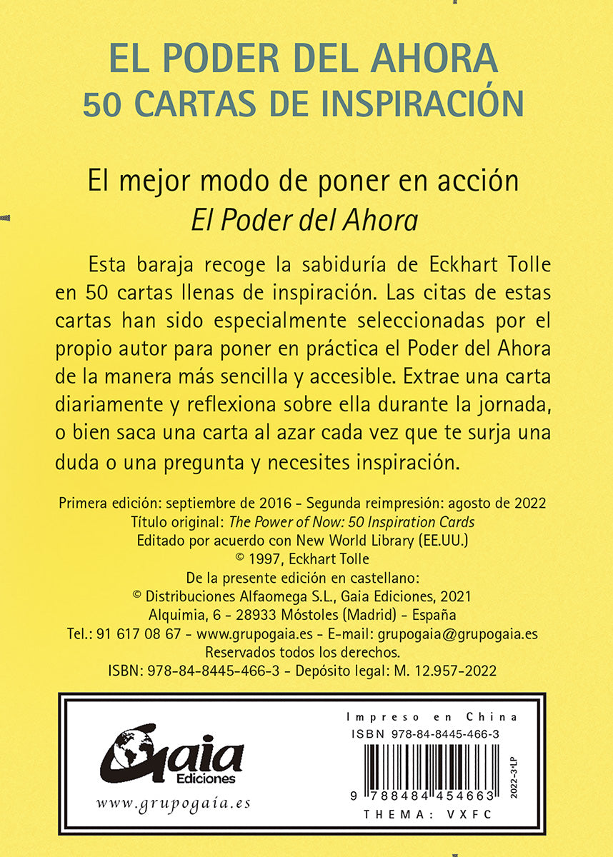 El poder del ahora - 50 cartas de inspiración - Eckhart Tolle