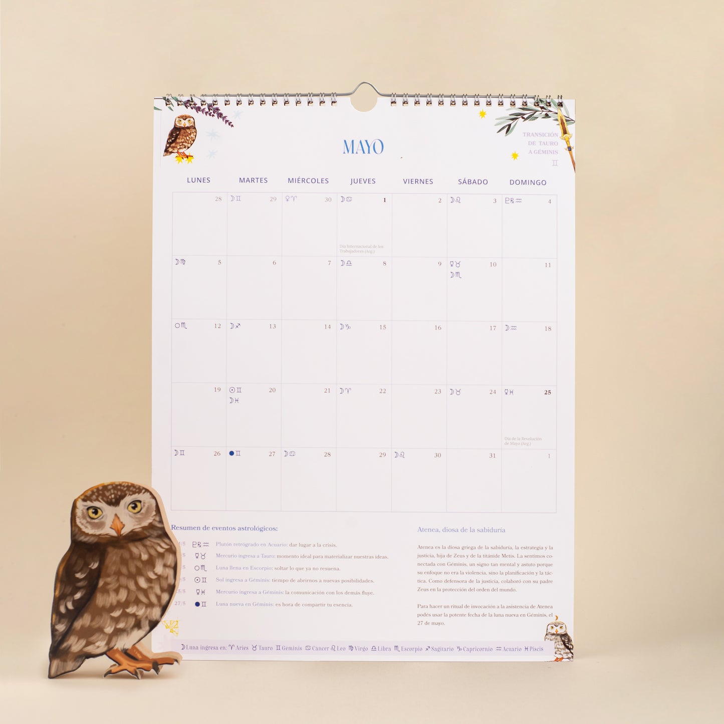 Calendario 2025 de Pared Astrológico