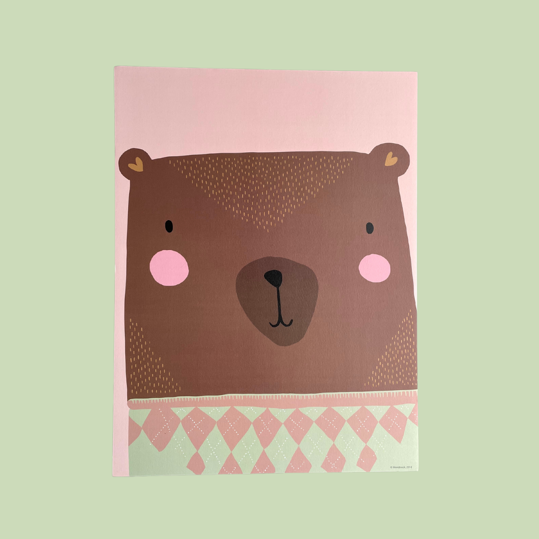 Wall art 30x40cm: Osito en rombos