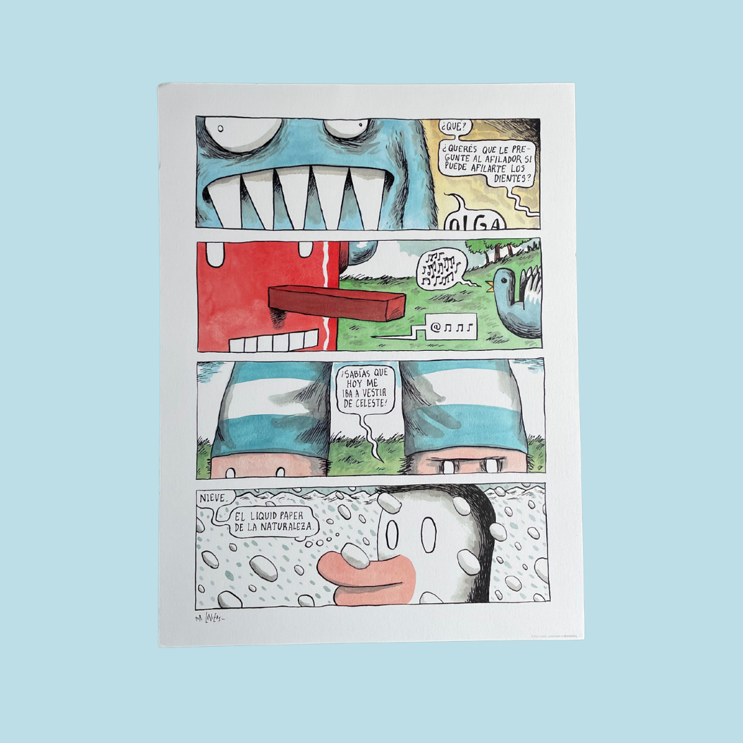 Wall art 30x40cm : Olga afilador - Macanudo, Liniers