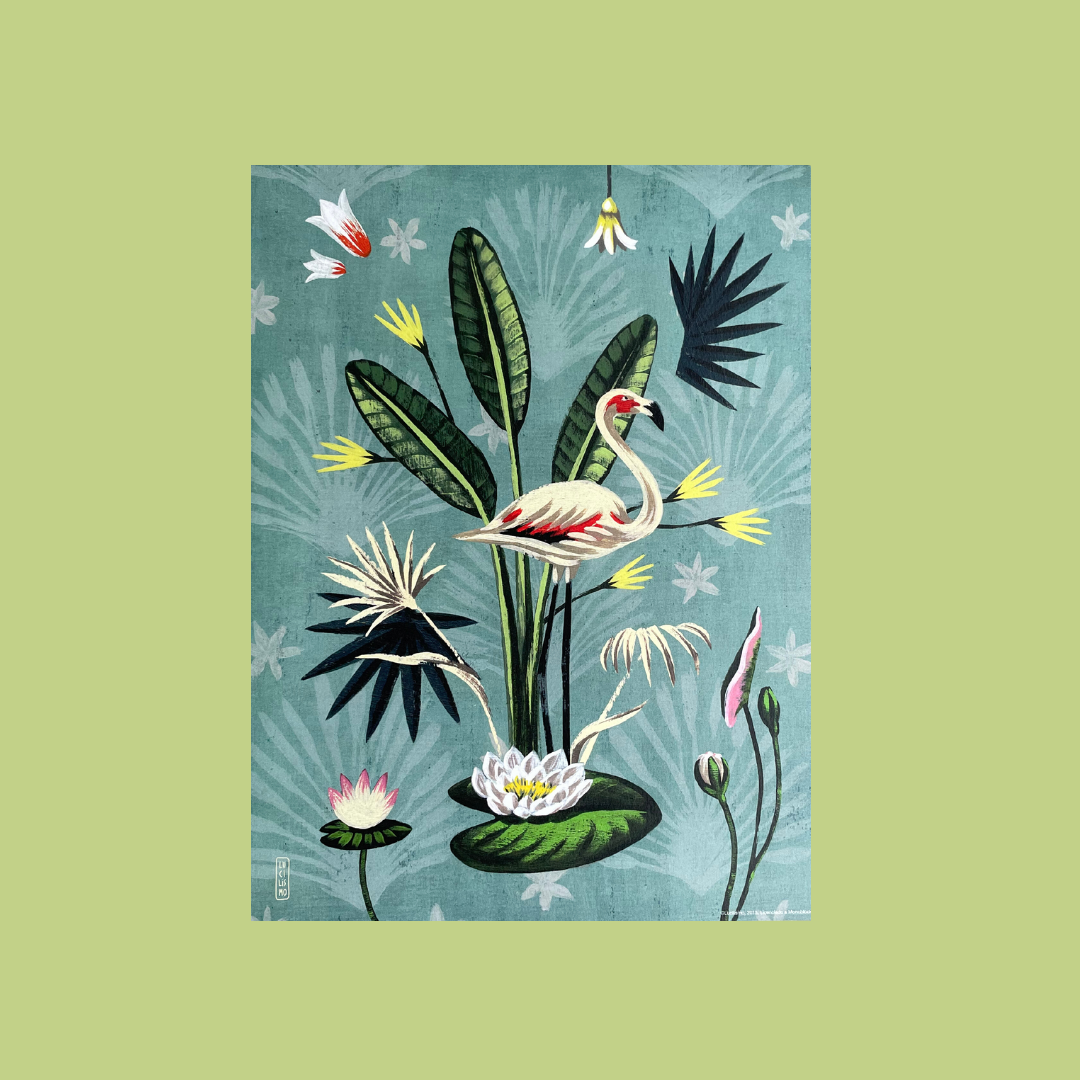 Wall art 30x40cm : Flamingo