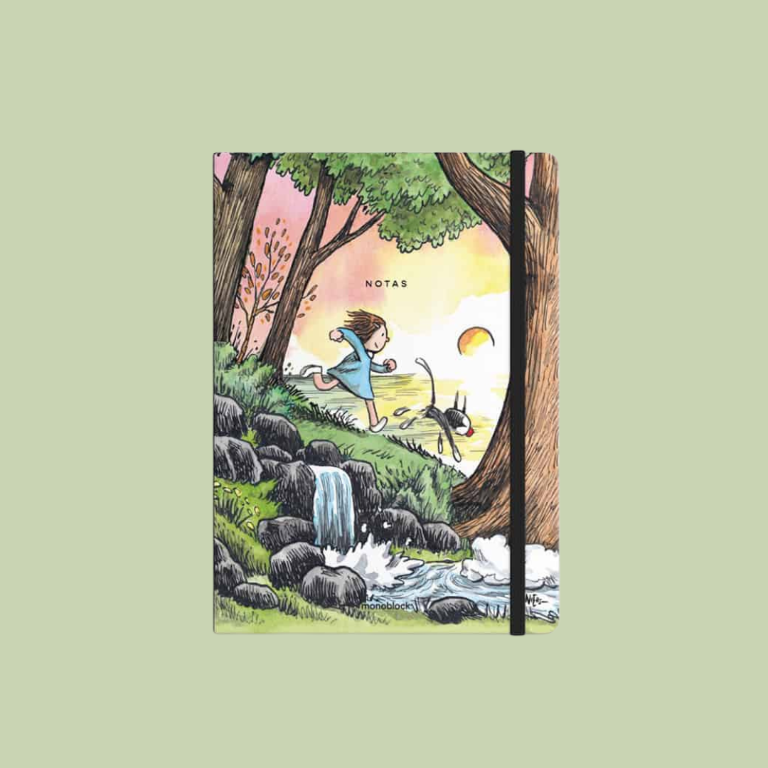 Cuaderno A5 cosido,rayado: Atardecer - Macanudo, Liniers