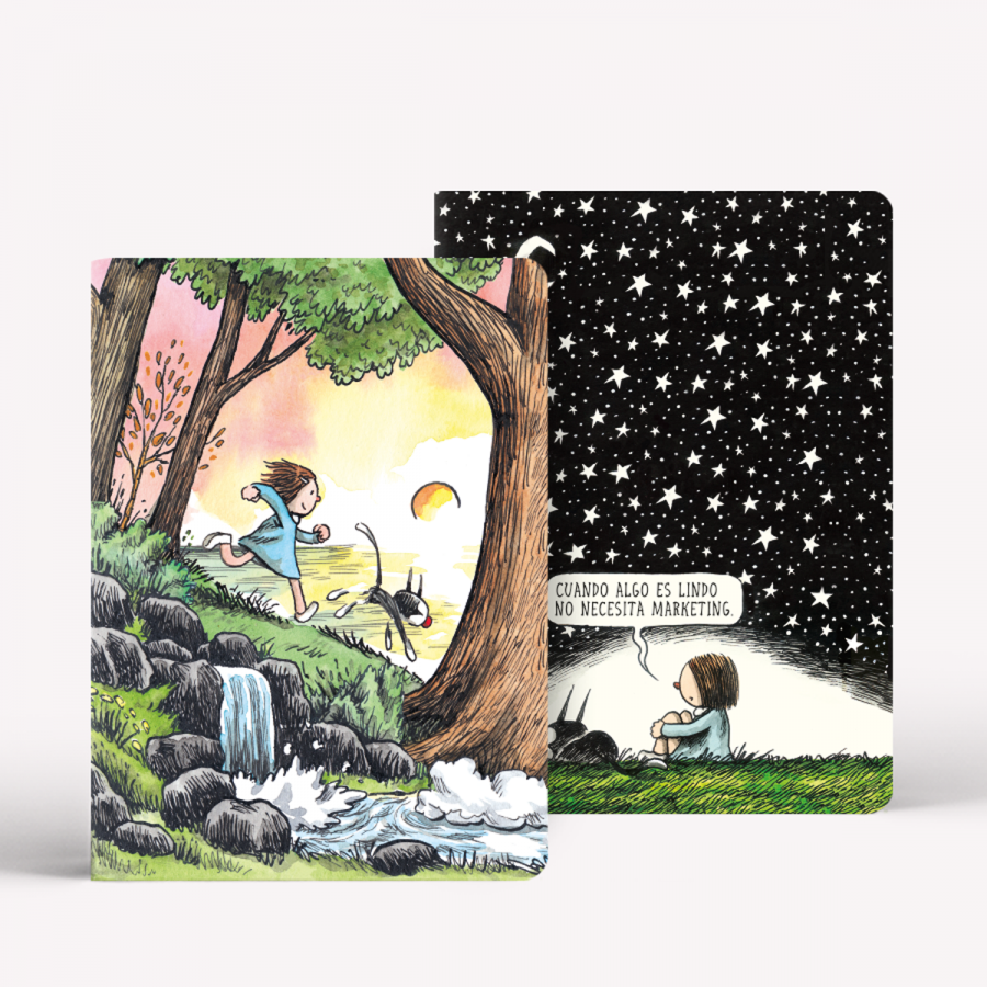 Libretas grandes x2 Atardecer Macanudo - Hojas rayadas