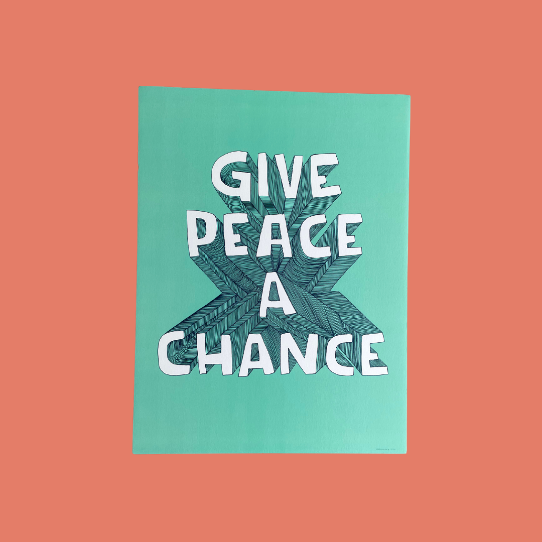 Wall art 13x18cm: Give peace a chance