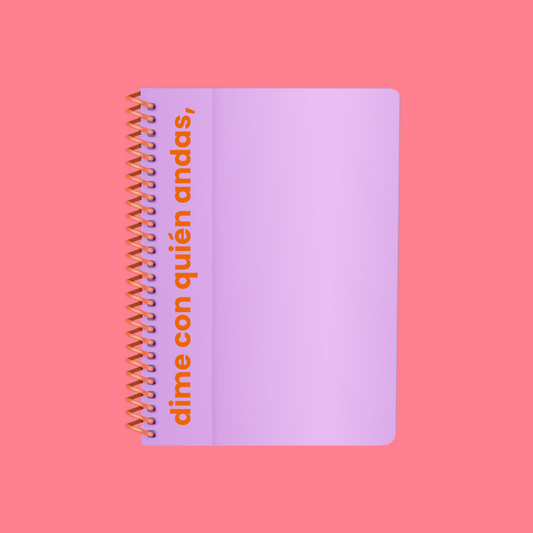 Cuaderno anillado A5, cuadriculado: Colorblock - Lila